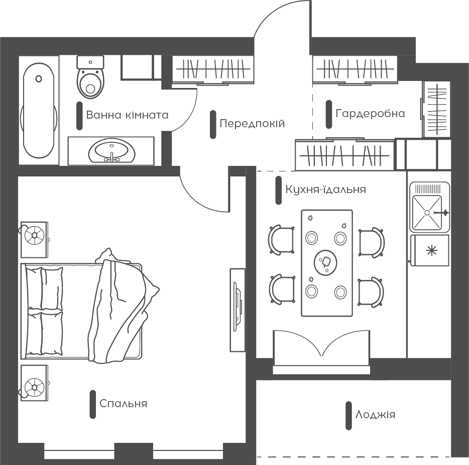 1-комнатная 40.93 м² в ЖК Happy House от 31 950 грн/м², Киев