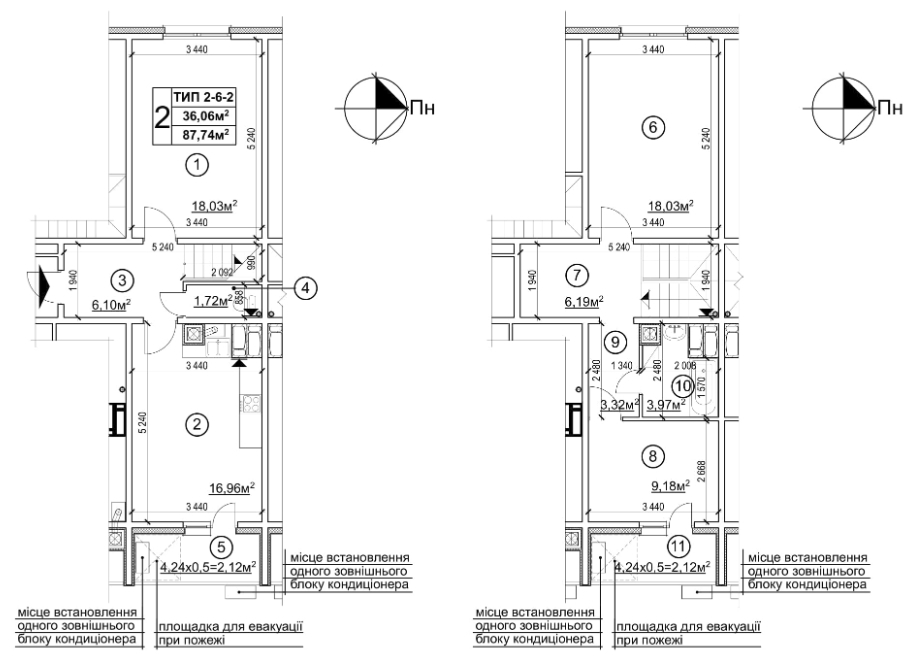 2-кімнатна 87.74 м² в ЖК Квартал Тарасівський від 10 100 грн/м², с. Тарасівка