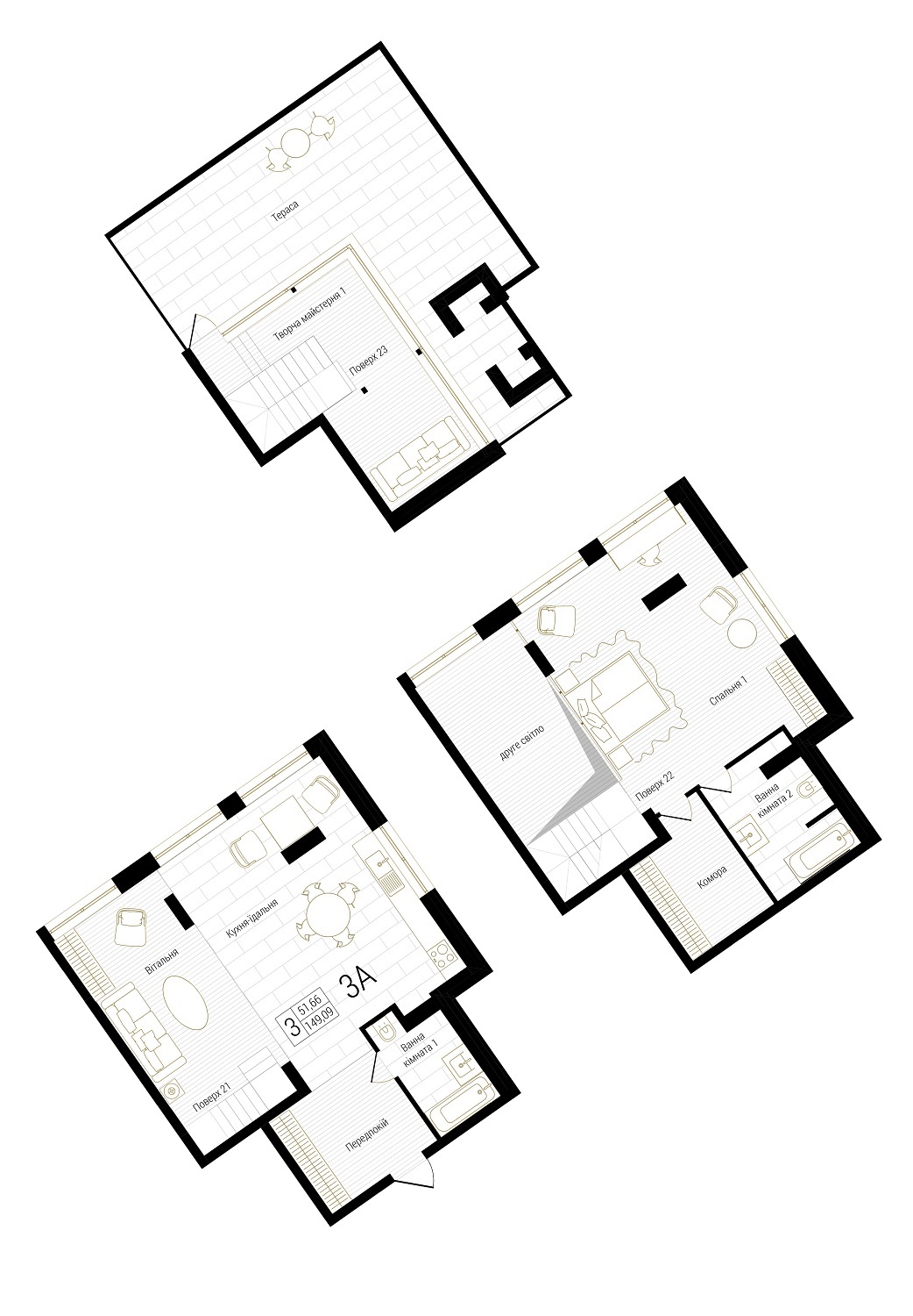 Двухуровневая 157.5 м² в ЖК New York Concept House от 73 900 грн/м², Киев