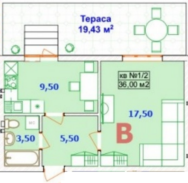 1-комнатная 36 м² в ЖК LikeHouse от застройщика, пгт Ворзель