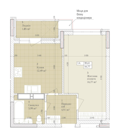 1-комнатная 39.61 м² в ЖК Дніпровська Мрія от 24 000 грн/м², Киев