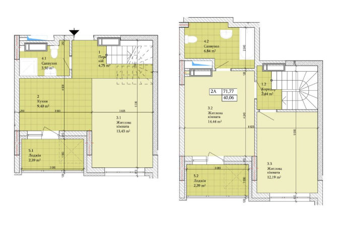 Дворівнева 71.77 м² в ЖК Дніпровська Мрія від 19 000 грн/м², Київ