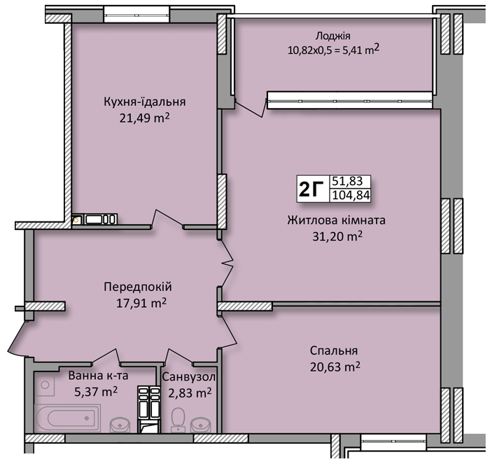 2-кімнатна 104.84 м² в ЖК по вул. Ю. Кондратюка від 22 500 грн/м², Київ