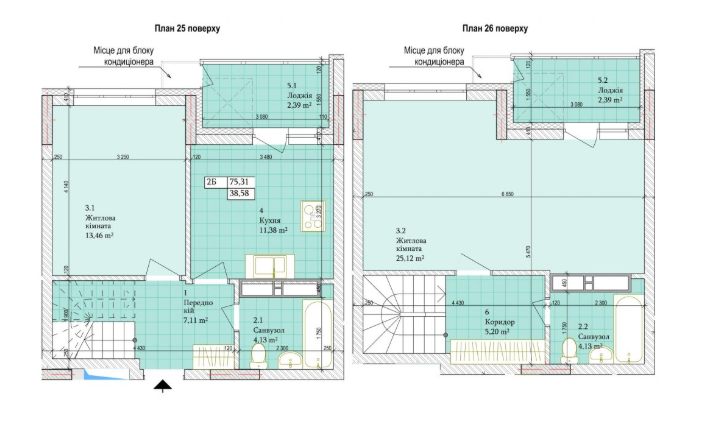 Дворівнева 75.31 м² в ЖК Дніпровська Мрія від 24 000 грн/м², Київ