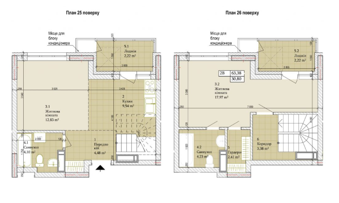 Двухуровневая 63.38 м² в ЖК Дніпровська Мрія от 19 000 грн/м², Киев