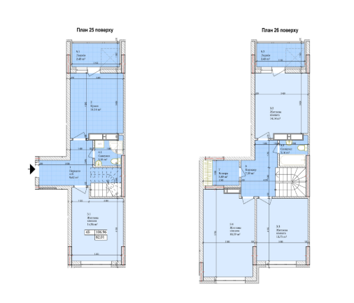 Двухуровневая 106.96 м² в ЖК Дніпровська Мрія от 21 000 грн/м², Киев