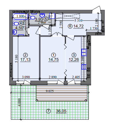 2-комнатная 64.1 м² в ЖК Липинка от 26 800 грн/м², Киев