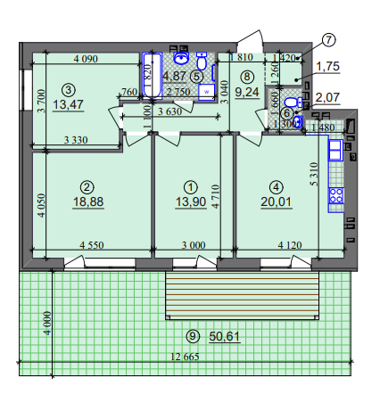 3-кімнатна 84.19 м² в ЖК Ліпінка від 26 500 грн/м², Київ