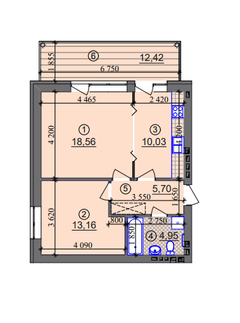 2-кімнатна 56.13 м² в ЖК Ліпінка від 26 800 грн/м², Київ