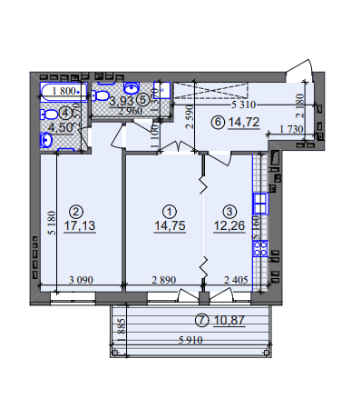 2-кімнатна 70.55 м² в ЖК Ліпінка від 26 800 грн/м², Київ