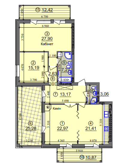 3-комнатная 128.17 м² в ЖК Липинка от 26 500 грн/м², Киев