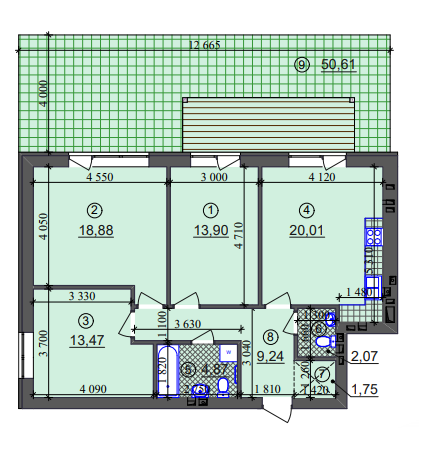 3-кімнатна 84.19 м² в ЖК Ліпінка від 26 500 грн/м², Київ