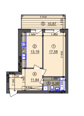 1-комнатная 51.13 м² в ЖК Липинка от 25 000 грн/м², Киев