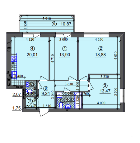 3-кімнатна 87.45 м² в ЖК Ліпінка від 26 505 грн/м², Київ