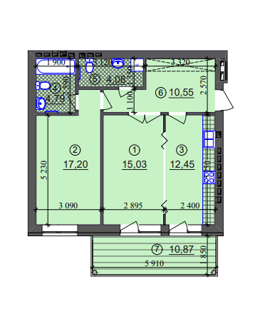 2-комнатная 67.36 м² в ЖК Липинка от 26 800 грн/м², Киев