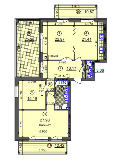 3-кімнатна 128.17 м² в ЖК Ліпінка від 26 505 грн/м², Київ