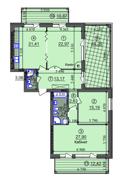 3-кімнатна 128.17 м² в ЖК Ліпінка від 26 505 грн/м², Київ