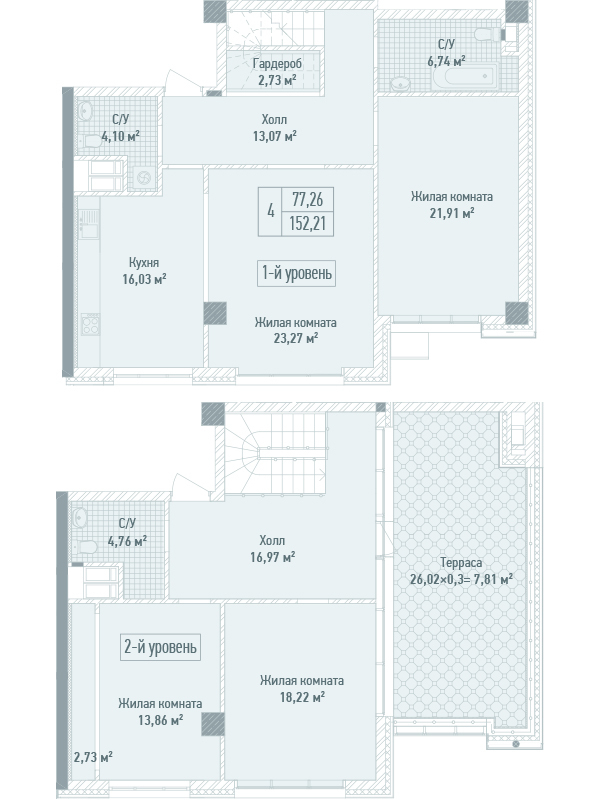 4-комнатная 152.21 м² в ЖК Бульвар Фонтанов от 71 280 грн/м², Киев