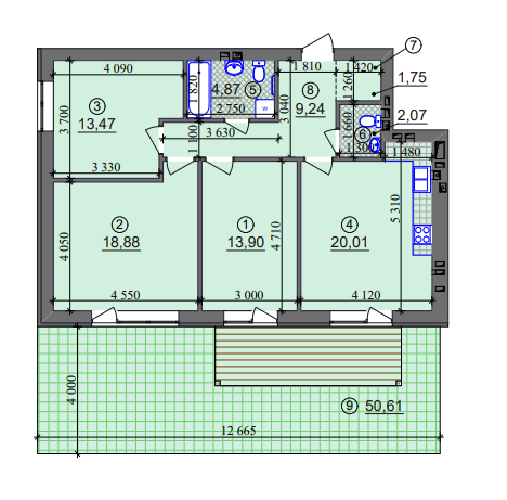 3-кімнатна 84.19 м² в ЖК Ліпінка від 26 505 грн/м², Київ