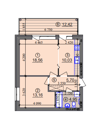 2-кімнатна 56.13 м² в ЖК Ліпінка від 26 800 грн/м², Київ