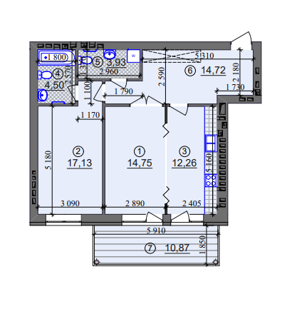 2-кімнатна 70.55 м² в ЖК Ліпінка від 26 800 грн/м², Київ