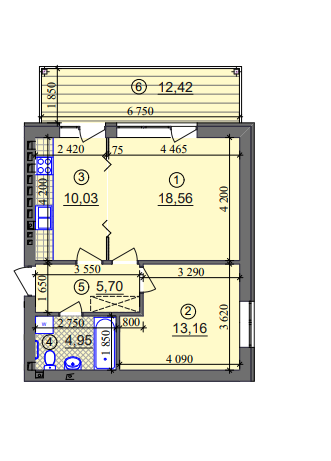 2-комнатная 56.13 м² в ЖК Липинка от 26 800 грн/м², Киев