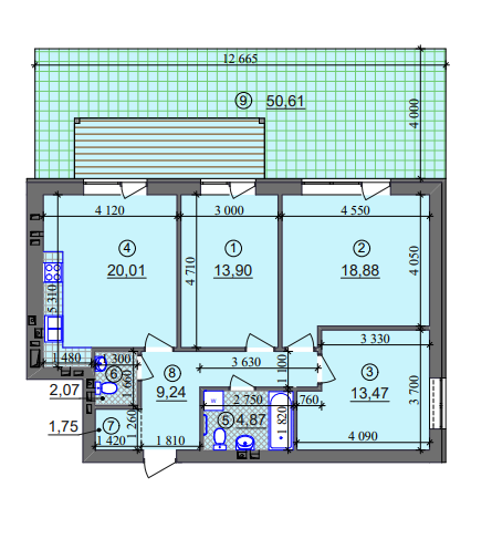 3-комнатная 84.19 м² в ЖК Липинка от 26 500 грн/м², Киев