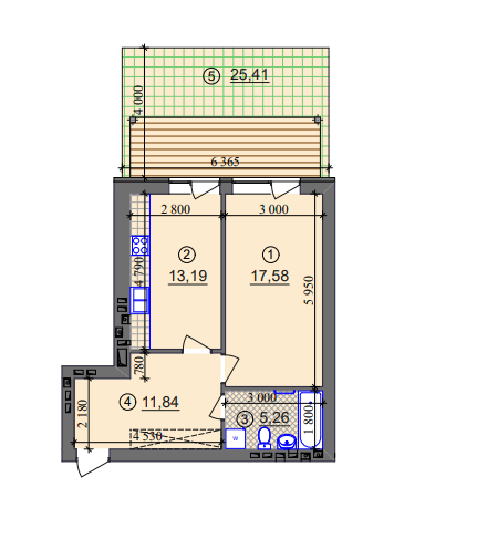 1-комнатная 47.87 м² в ЖК Липинка от 27 940 грн/м², Киев