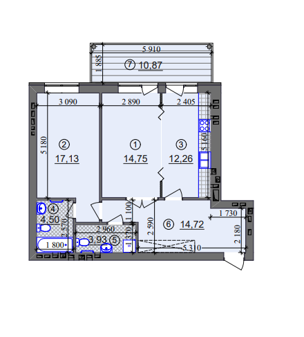 2-кімнатна 70.55 м² в ЖК Ліпінка від 26 800 грн/м², Київ