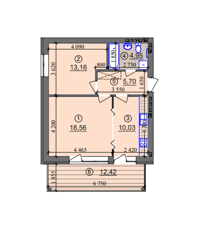 2-комнатная 56.13 м² в ЖК Липинка от 26 800 грн/м², Киев