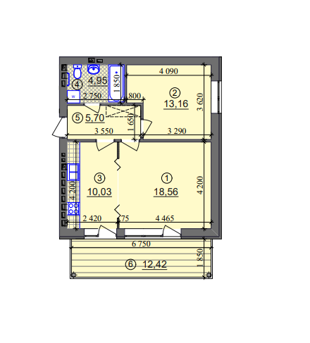 2-комнатная 56.13 м² в ЖК Липинка от 26 800 грн/м², Киев