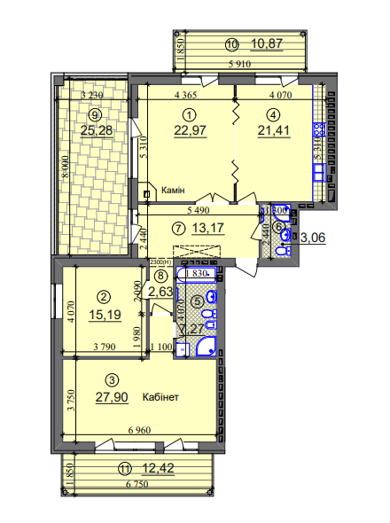 3-кімнатна 128.17 м² в ЖК Ліпінка від 26 505 грн/м², Київ