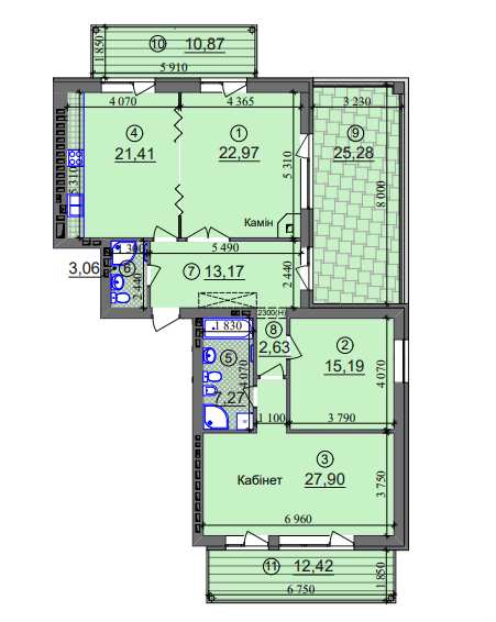 3-кімнатна 128.17 м² в ЖК Ліпінка від 26 505 грн/м², Київ