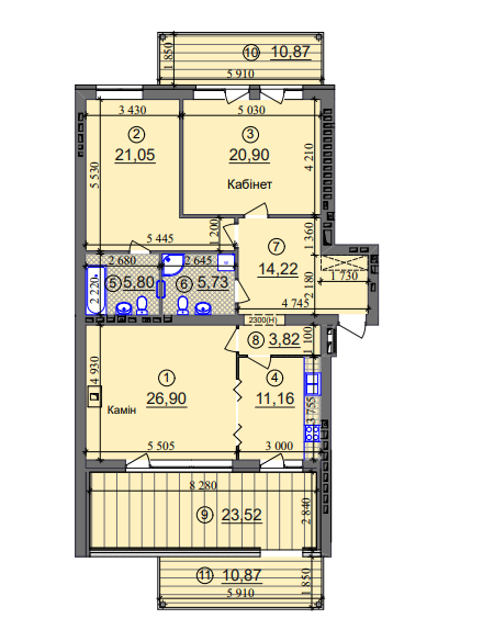 3-комнатная 127.86 м² в ЖК Липинка от застройщика, Киев