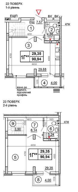 Дворівнева 90.94 м² в ЖК Еврика від забудовника, Київ