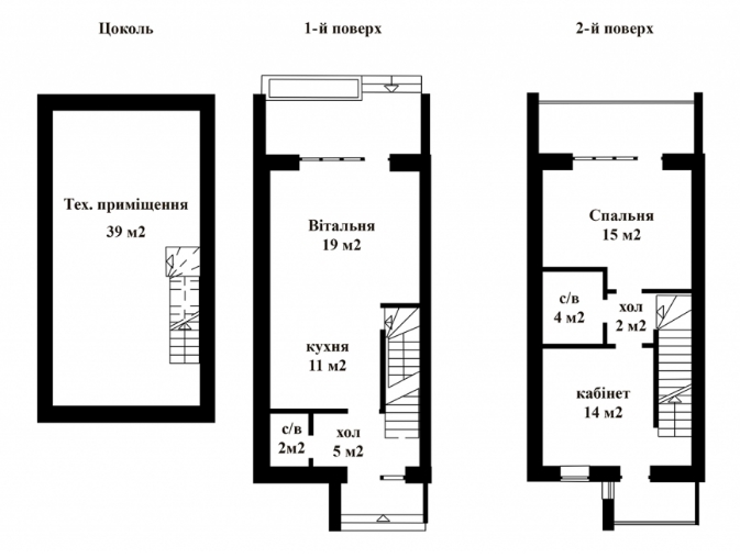 Таунхаус 120 м² в Таунхаус Мальовничий від забудовника, смт Гостомель