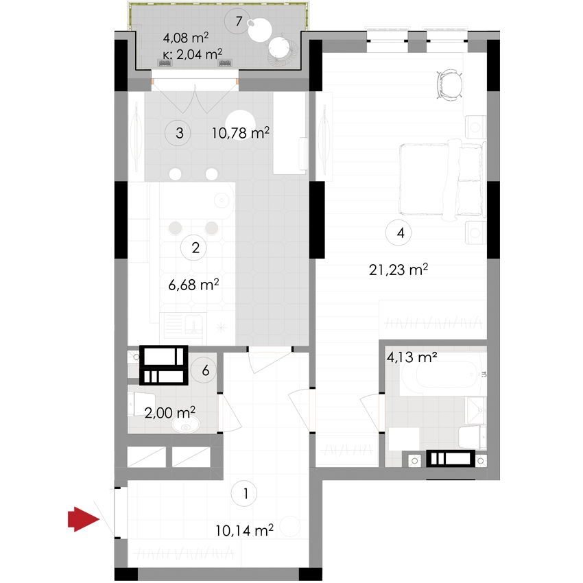 1-комнатная 53.14 м² в ЖК Подол Град Vintage от 50 400 грн/м², Киев