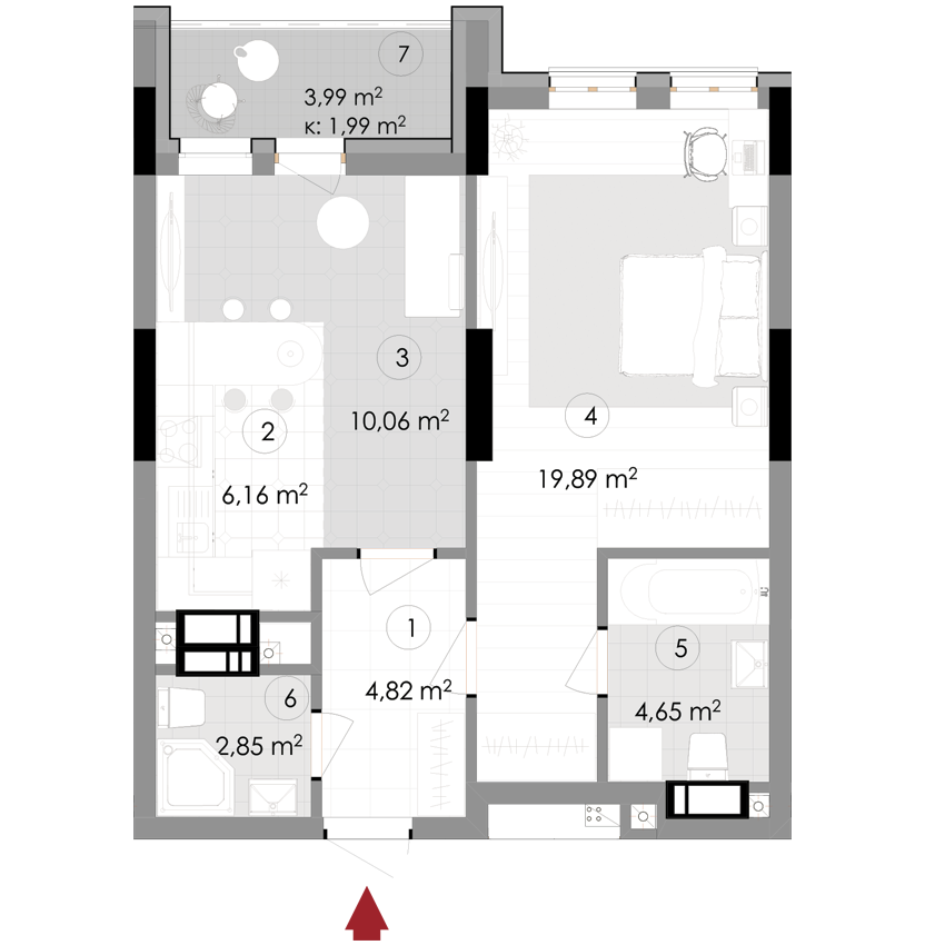 1-кімнатна 50.42 м² в ЖК Подол Град Vintage від 50 400 грн/м², Київ