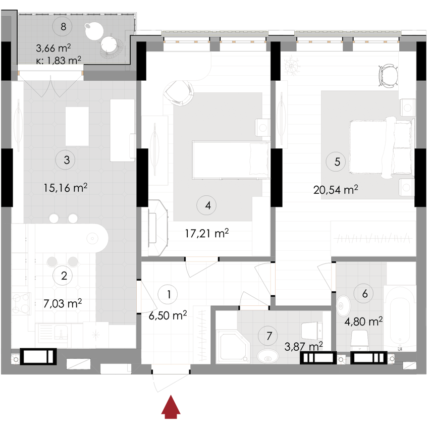 2-кімнатна 77.25 м² в ЖК Подол Град Vintage від 37 800 грн/м², Київ