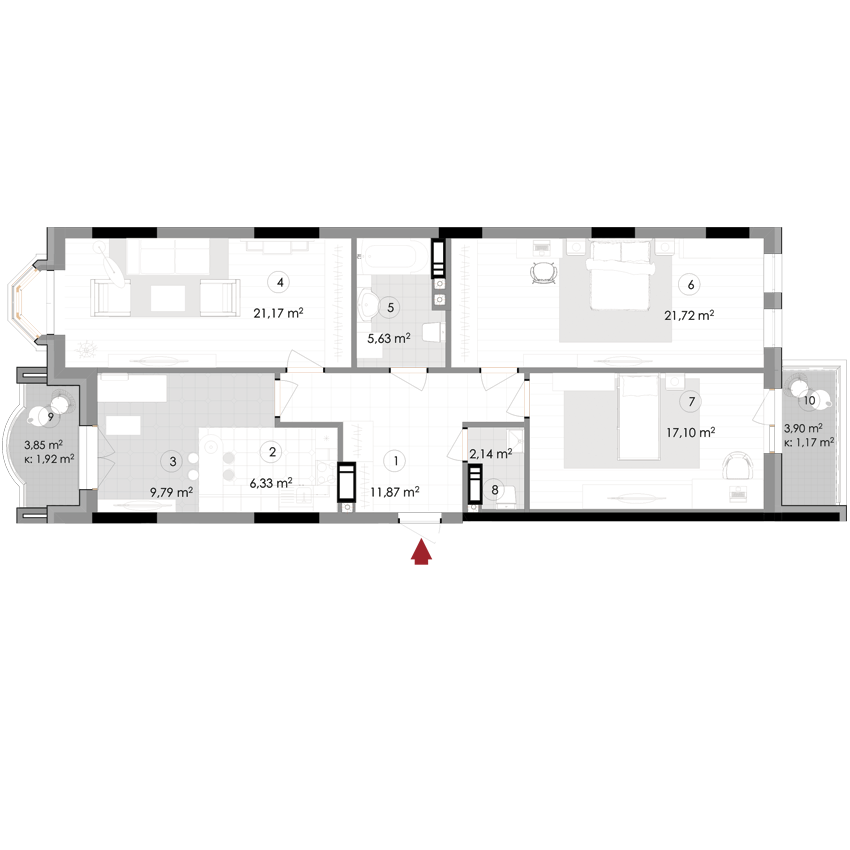 3-кімнатна 98.84 м² в ЖК Подол Град Vintage від 37 800 грн/м², Київ