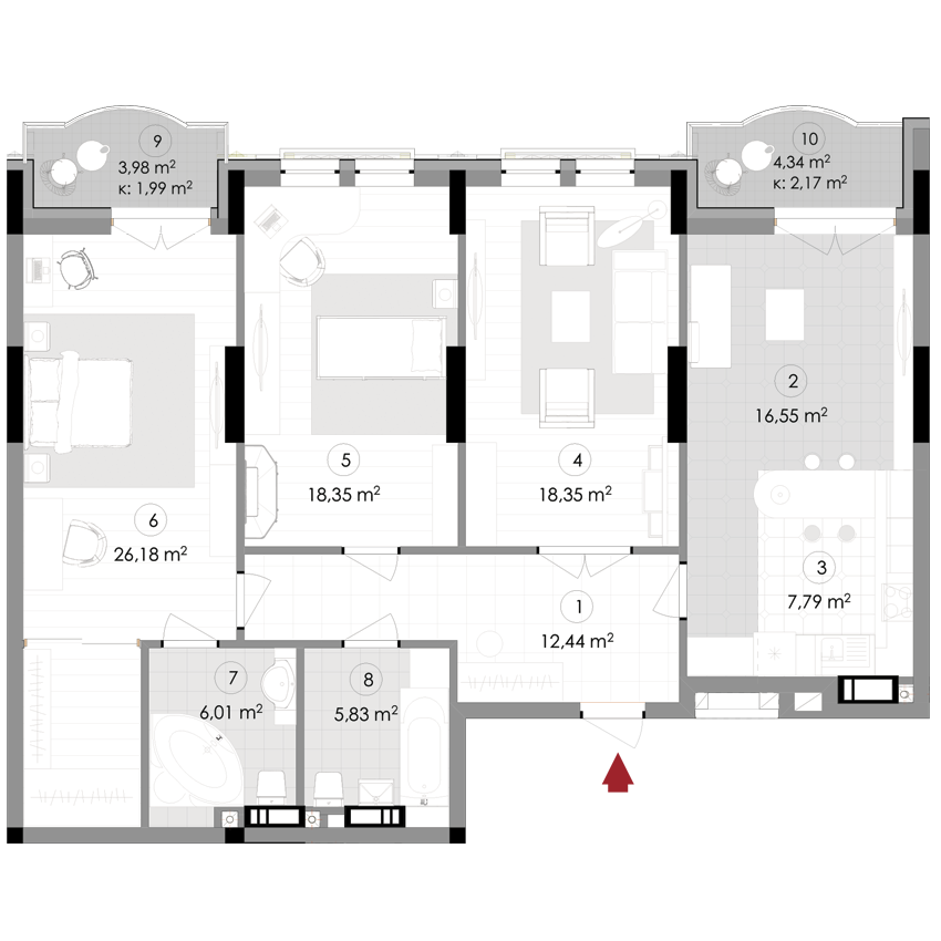 3-кімнатна 115.66 м² в ЖК Подол Град Vintage від 37 800 грн/м², Київ