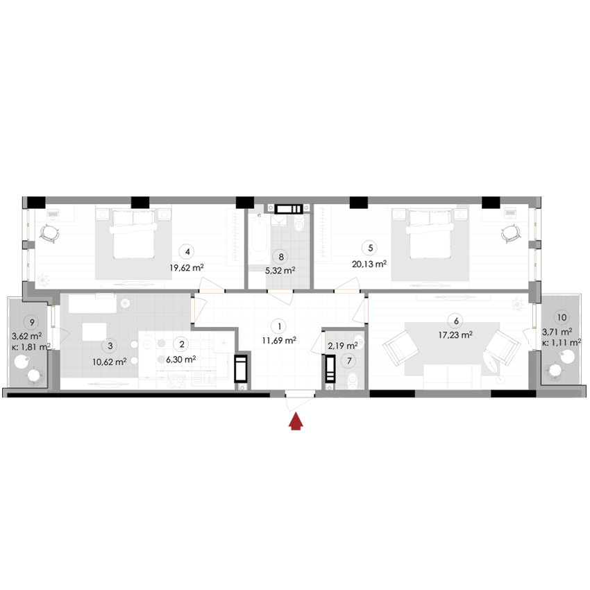 3-кімнатна 97.44 м² в ЖК Подол Град Vintage від 50 400 грн/м², Київ