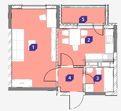 1-комнатная 40.13 м² в ЖК OK`LAND от 25 804 грн/м², Киев