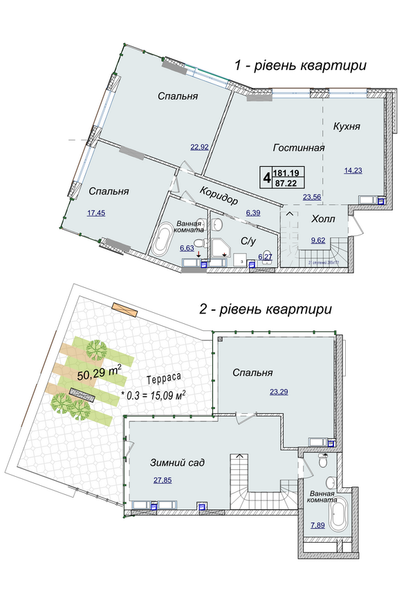 4-комнатная 181.19 м² в ЖК Новопечерские Липки от 34 390 грн/м², Киев