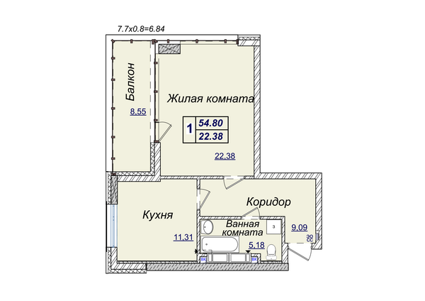 1-кімнатна 54.8 м² в ЖК Новопечерські Липки від забудовника, Київ