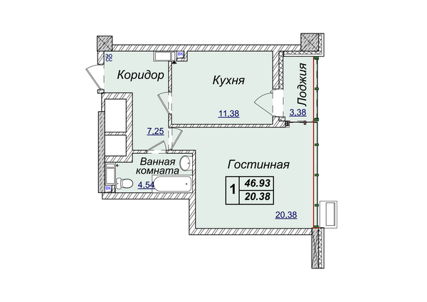 1-кімнатна 46.93 м² в ЖК Новопечерські Липки від забудовника, Київ