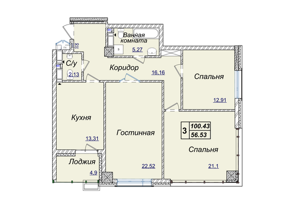 3-кімнатна 100.43 м² в ЖК Новопечерські Липки від 34 390 грн/м², Київ