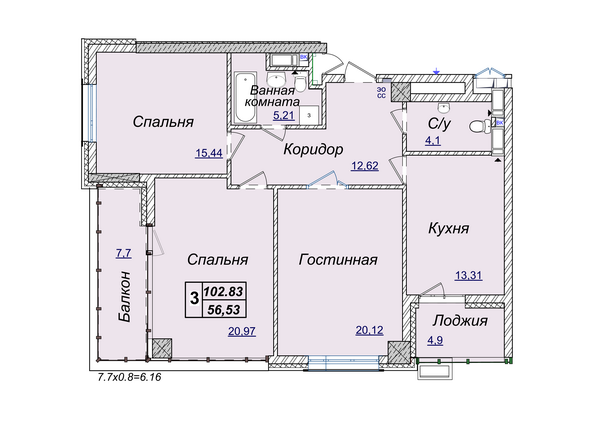 3-кімнатна 102.83 м² в ЖК Новопечерські Липки від 34 390 грн/м², Київ