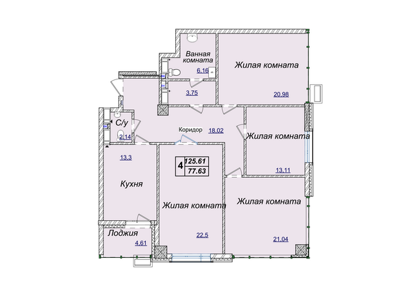 4-кімнатна 125.61 м² в ЖК Новопечерські Липки від 34 390 грн/м², Київ