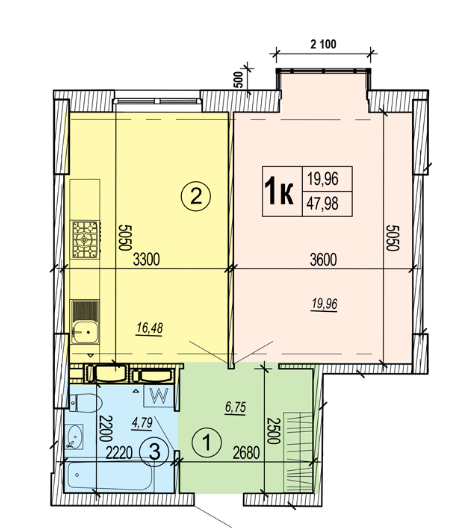 1-комнатная 47.98 м² в ЖК Podil Plaza & Residence от 50 000 грн/м², Киев